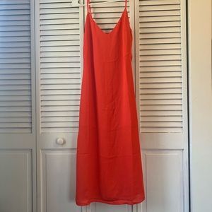 Coral Red Midi Dress